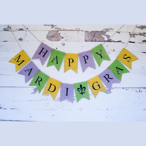 Mardi Gras Decorations, Mardi Gras Decor, Happy Mardi Gras Banner,  Mardi Gras Photo Prop, SALE22