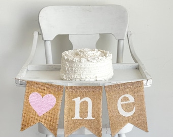 Bannière pour chaise haute | Premier anniversaire de bébé | Fille pour le 1er anniversaire | Décorations pour gâteau brisé | Une bannière pour chaise haute | Décoration 1er anniversaire