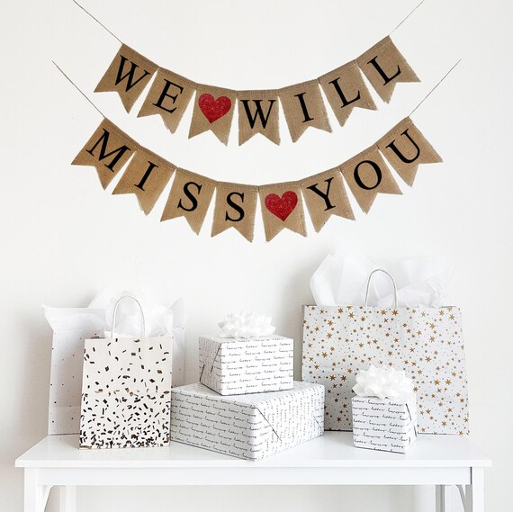 MDLLDM Abschieds-Deko-Set – „We Will Miss You“ Banner + Sterne – Roségold – Für Ruhestand & Abschied Abschieds Party Deko