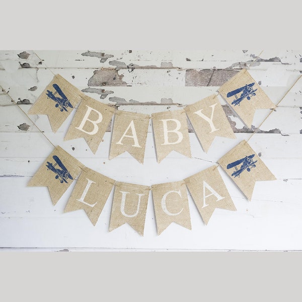 Vintage Airplane Baby Shower Decor, Vintage Airplane Baby Shower Garland, Plane Baby Shower, Personalized Airplane Decoration, B932