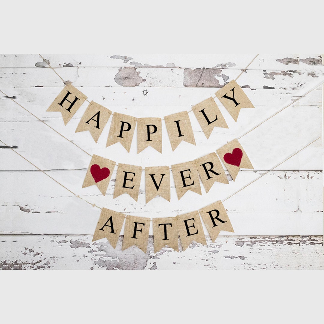 Happily Ever After Banner, Wedding or Engagement Party Decor, Fairytale ...