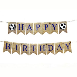 Soccer Birthday Party Decorations, Happy Birthday Banner, Soccer Birthday Banner, Soccer Banner B1253 image 1