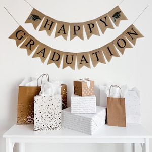 Graduation Decorations | Happy Graduation Banner | Graduation Party | Class of 2025  | Grad Party Decorations | Burlap Banner