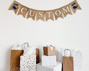 Under The Sea Party Decorations | Ocean Party | Custom Banner | Whale Baby Shower | Under The Sea Nursery | Whale Party | Birthday Garland