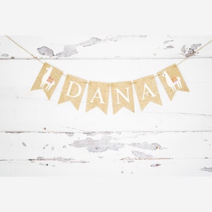 Llama Personalized Banner for Birthday Party or Home Decorations B1092