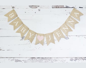 Girl Baby Shower Decor, Custom Baby Banner, Nursery Decoration, Pregnancy Announcment Photo Prop, Personalized Name Banner, B638