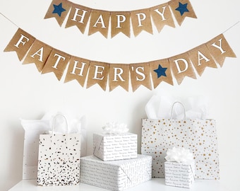 Father's Day Banner | Happy Father's Day Sign | Heart Banner | Burlap Banner | Dad's Day | Rustic Party Decor | Party Decor for Men |
