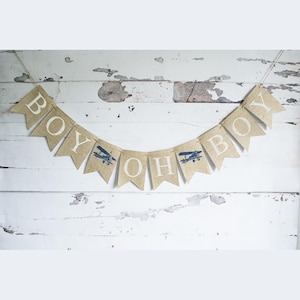 Plane Baby Shower Decor, Boy Oh Boy Airplane Banner, Vintage Airplane Decoration,  Baby Boy Shower, Plane Shower Decoration, B671