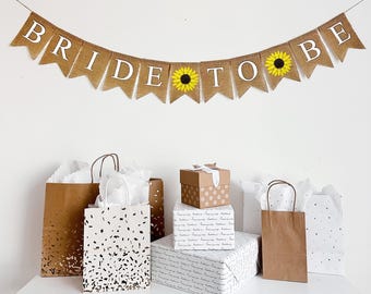 Banner Bride To Be | Zonnebloem vrijgezellenfeest | Vrijgezellenfeestbanner | Decoratie verlovingsfeest | Rustiek bruiloftsdecor | Bord vrijgezellenfeest
