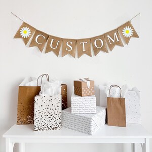 Daisy Party Decorations | Custom Banner | Wildflower Birthday | Boho Party Decorations | Bridal Shower Decor | Boho Birthday | Burlap Banner