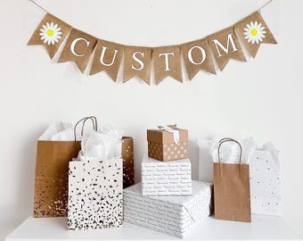 Daisy Party Decorations | Custom Banner | Wildflower Birthday | Boho Party Decorations | Bridal Shower Decor | Boho Birthday | Burlap Banner