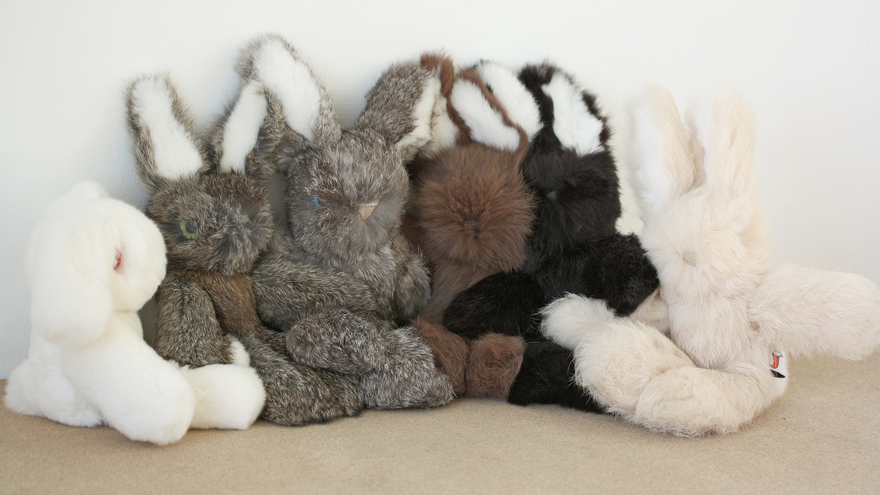 Custom Rabbit Fur Bunny Toy, Handmade to Order in Wales by Ffwr Luxury