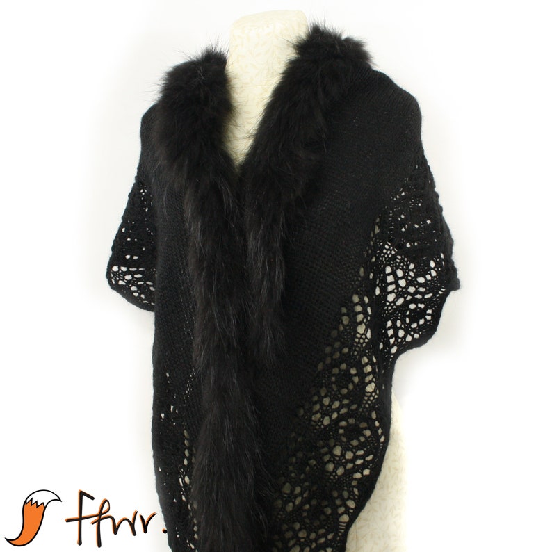 fur trim shawl