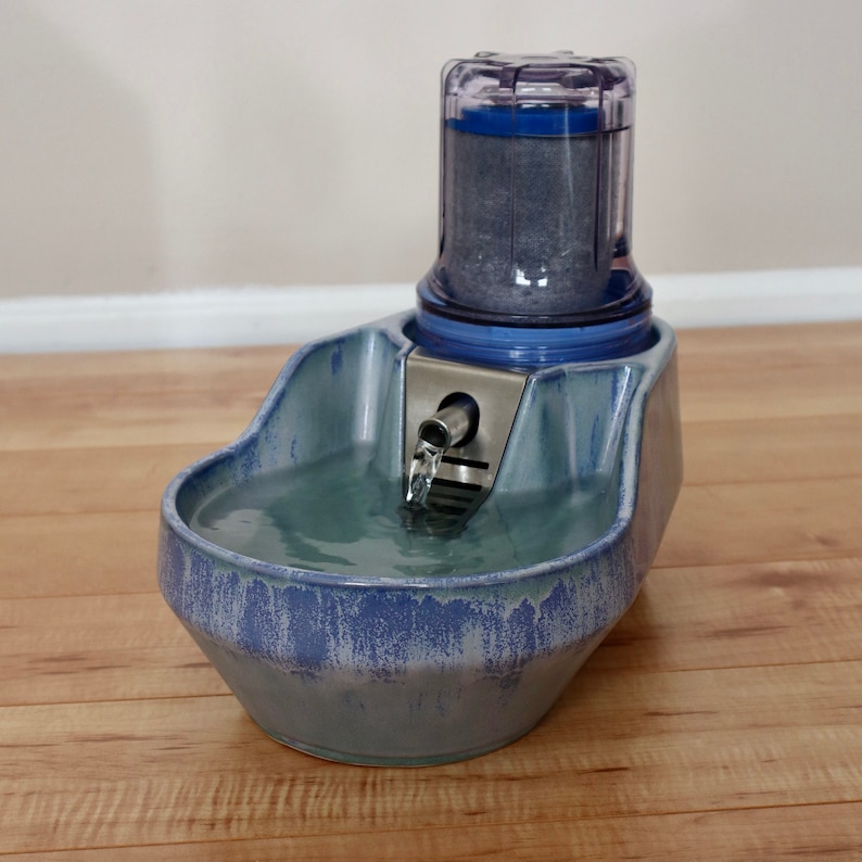 Ceramic filtering water bowl for pets. Dog fountain. Cat Etsy