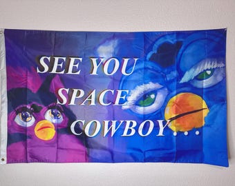 space furby - 5' x 3' double-sided flag
