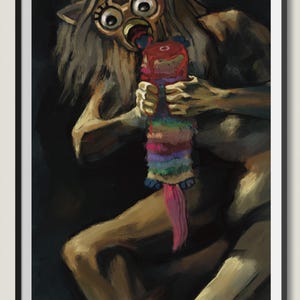 息子を食い尽くすファービー - 11インチ×17インチのアートプリント