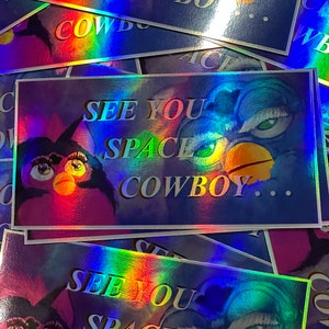 SPACE FURBY 6 vinyl sticker Holographic