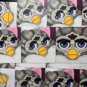 staring furby - 7” matte vinyl sticker