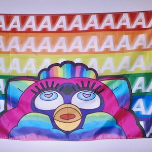pride furby - 5' x 3' double-sided flag