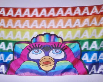 pride furby - 5' x 3' double-sided flag