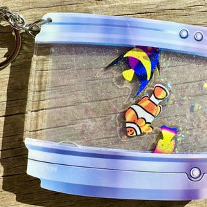 SALE! fish lamp - 4” nostalgia liquid glitter quicksand thick acrylic keychain