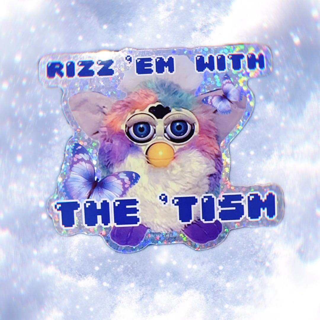 Rizz ‘em With the ‘tism - 3” Glitter Vinyl Sticker - Etsy