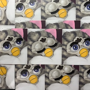 blinking furby - 7” matte vinyl sticker