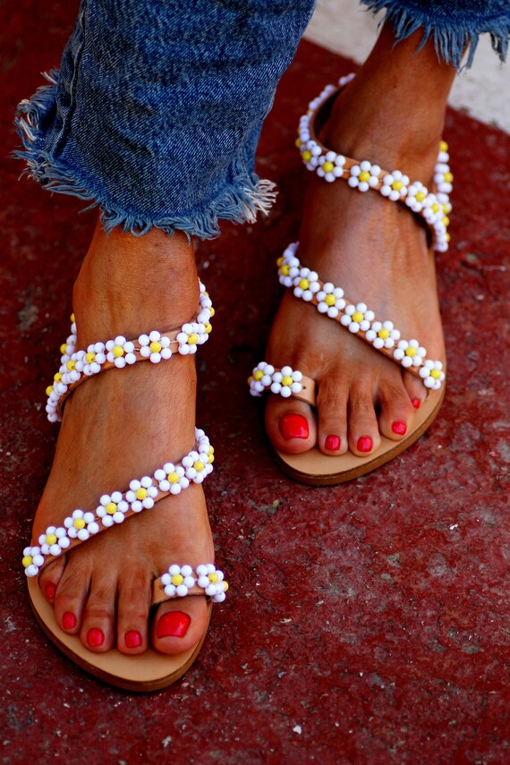 Sandalias Buttercup White hechas a mano por | Etsy México