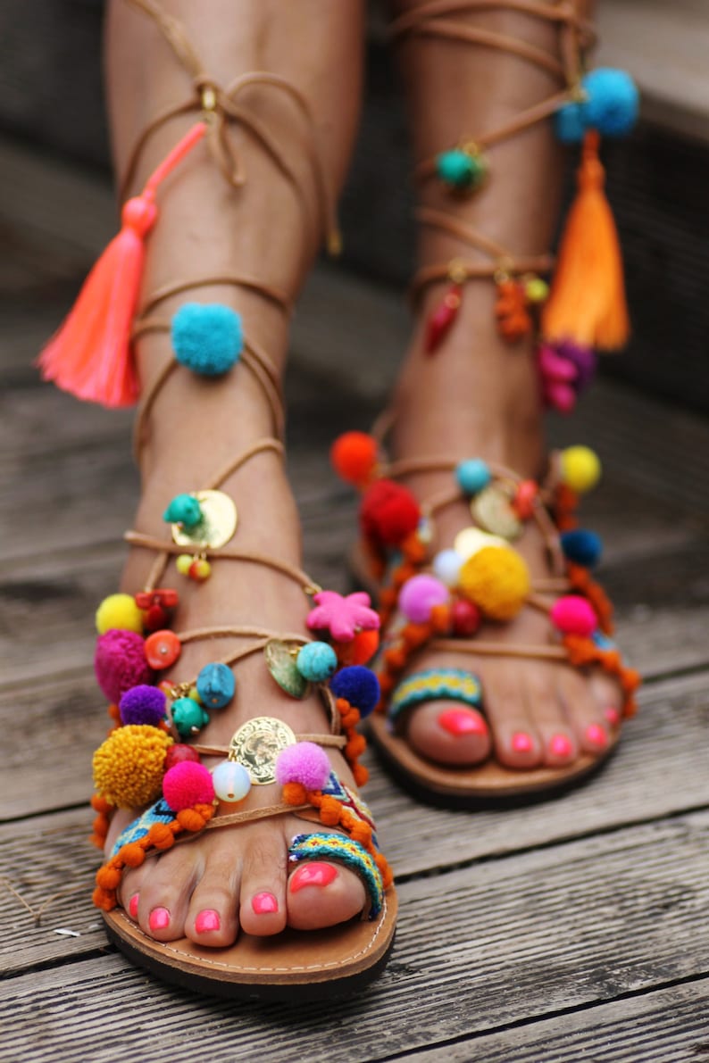 Tie up gladiator sandals Penny Lane'' handmade to order image 1