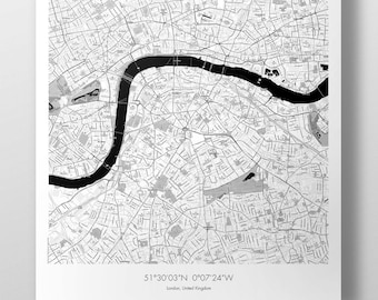 London Map Poster - B&W