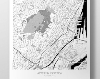 Montreal Map Poster - B&W