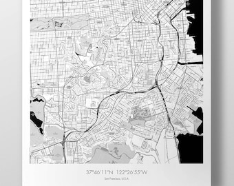 San Francisco Map Poster - B&W