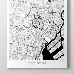 Tokyo Map Poster - B&W