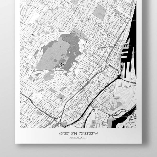 Montreal Map Poster - B&W