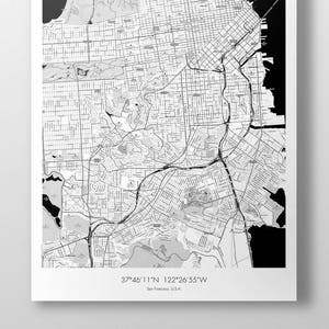 San Francisco Map Poster B&W image 1