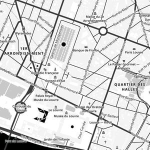 Paris Map Poster B&W image 3