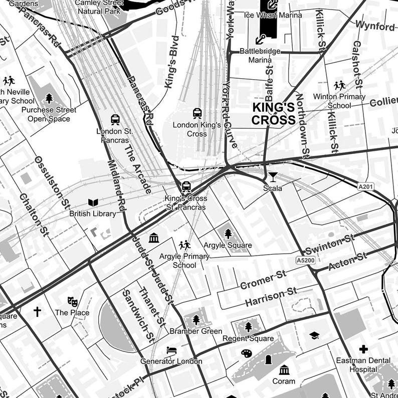 London Map Poster B&W image 4