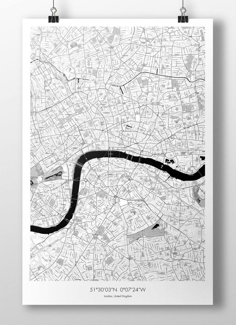 London Map Poster B&W image 1