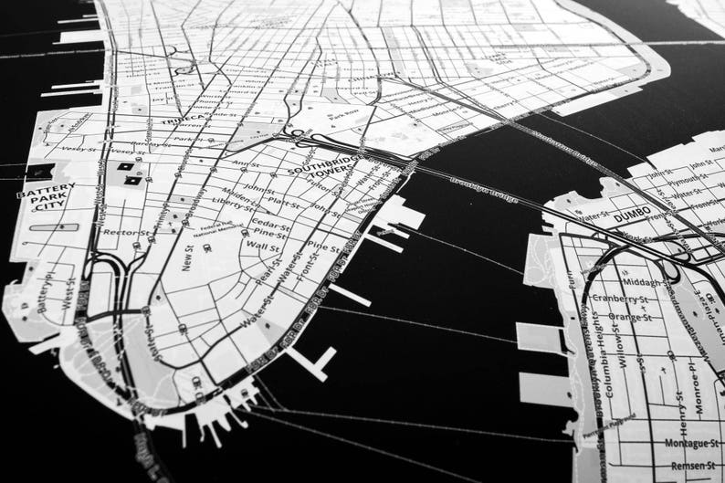 New York City, Manhattan Map Poster B&W image 2