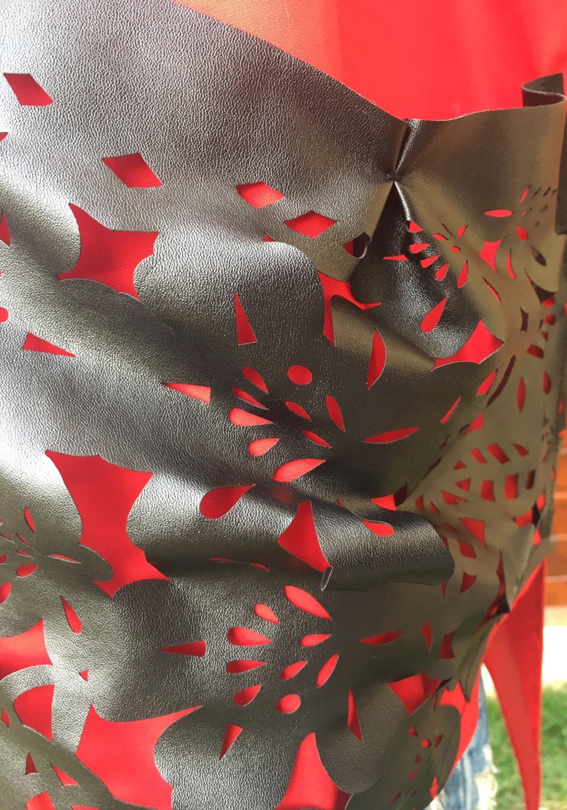 Tunic red tunic cotton tunic kaftan caftantunic with leathermaxi tunic