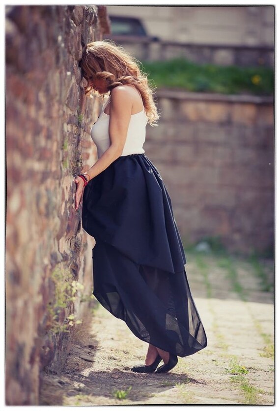 Black SkirtWomens SkirtAsymmetric SkirtPlus Size SkirtMaxi SkirtLong SkirtLoose SkirtExtravagant SkirtEco Leather SkirtYANORA