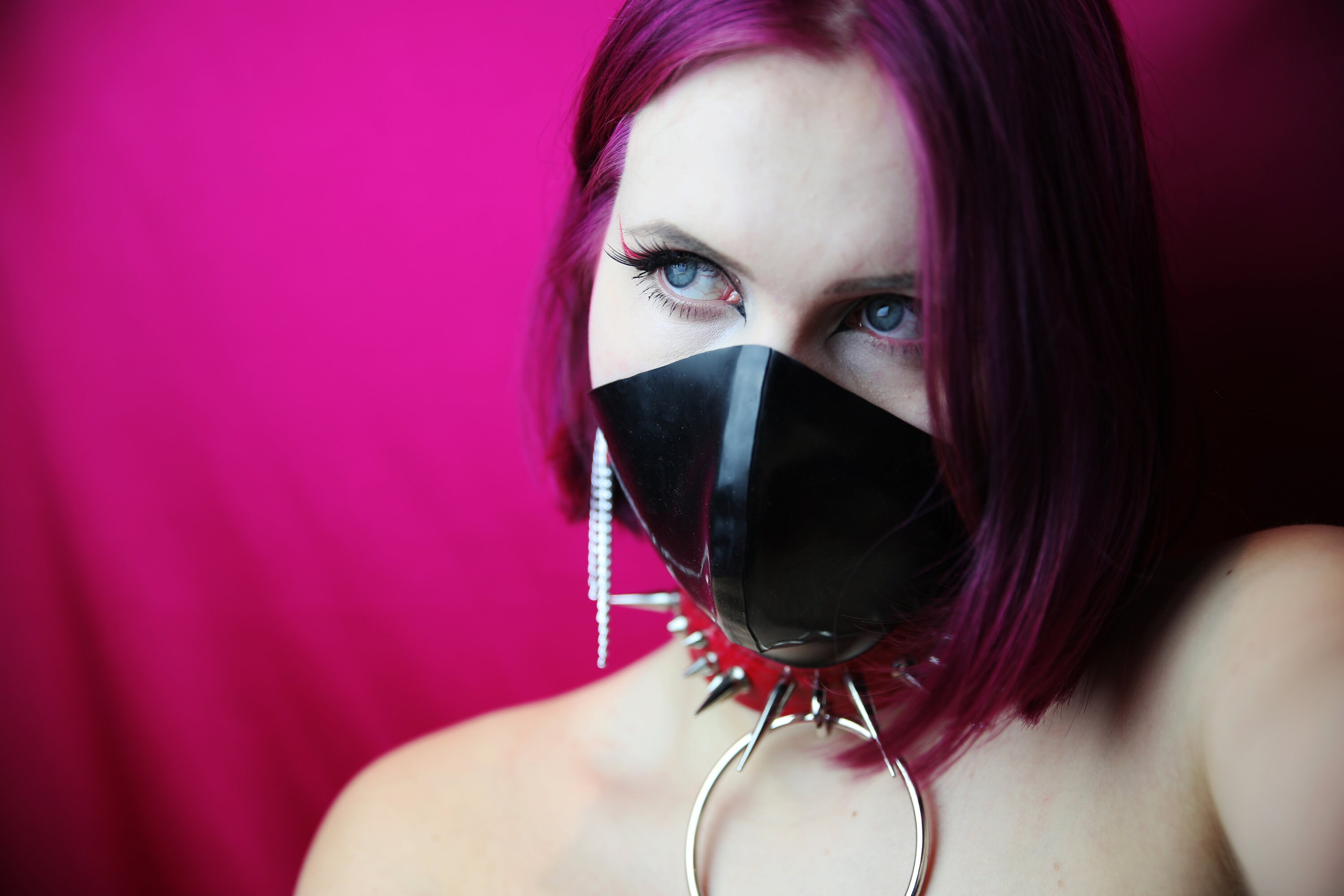 Black Latex Face Mask Muzzle Onryō Ready To Ship Etsy