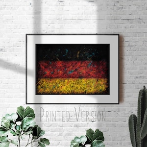 High quality Germany Flag PRINT  on Paper or CANVAS, Giclee Print of the Germany Flag, Distressed Vintage Germany Flag Art, Wall Decor