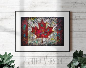 Distressed Canada Flag Art Print: Giclee Paper or Canvas