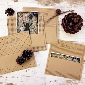 Buste vintage marroni: set di 5. Fatto a mano, Rustico, Industriale, Stile Retrò, cucito con un filo, Testo all'interno, Buste Ecologiche