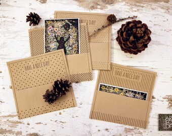 Handmade Brown Kraft Paper Envelopes: Rustic Vintage Style, Set of 5