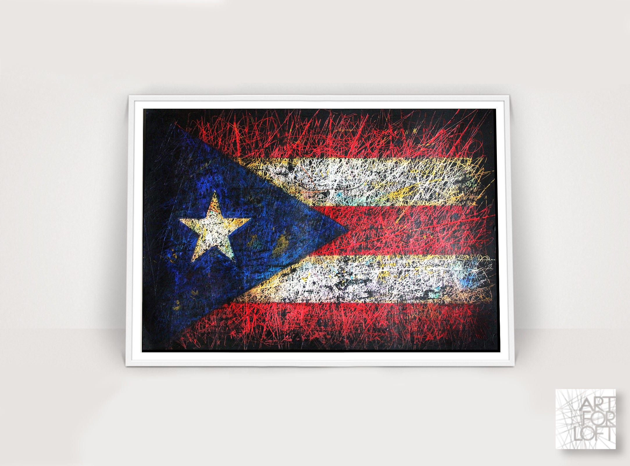 Hand-Painted Flag of Puerto Rico Puerto Rican Flag-Distressed | Etsy