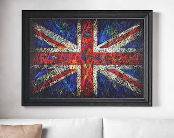 Arte de la Union Jack pintado a mano: Bandera británica texturizada, Bellas Artes de Londres, Reino Unido