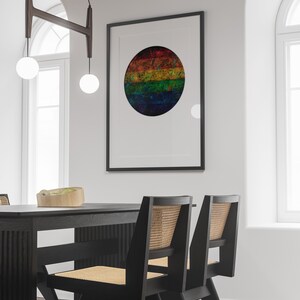 STAMPA bandiera arcobaleno di alta qualità su carta o TELA, stampa giclée del Gay Pride, bandiera dell'orgoglio in difficoltà, stampa artistica della bandiera LGTB vintage