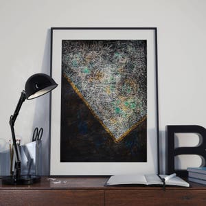 Obra de arte pintada a mano "Letra V",Vintage-Mixed Media-Textured Art-Colorful-Rustic Style-Industrial Style-Handmade-Light textured-Abstract Art